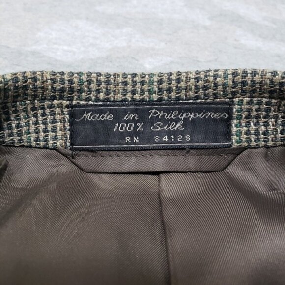 Enrico Cipriani Suit Jacket Mens 44R Green Silk Button Long Sleeve - Picture 3 of 6